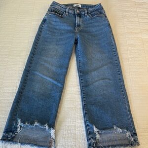 l&m sz 0 sharkbite Capri stretch denim jean EUC Preppy